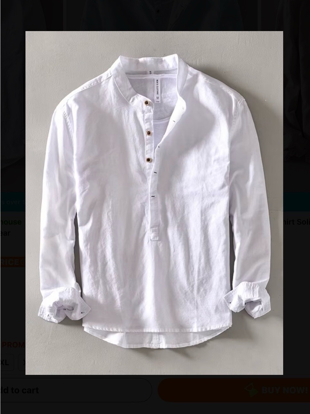 Spring and Autumn New Long Sleeve Casual Shirt Retro Stand Collar Shirt